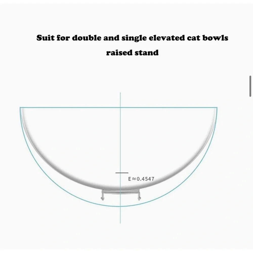 Set 4 Cat Ears Tilted Neck Guard Stand Raised Pet Feeder Bowl for Cats